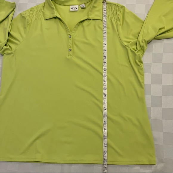 Chico's Zenergy Collared Pullover 3/4 Sleeve Green Golf Polo Shirt, 3, XL - Picture 6 of 12